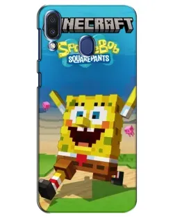 Чохол для Samsung Galaxy M20 (M205) з картинкою «Губка Боб Minecraft»