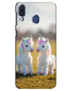 Чехол для Samsung Galaxy M20 (M205) с картинкой «Пара единорогов»