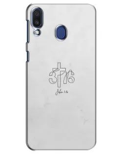Чехол для Samsung Galaxy M20 (M205) с картинкой «Иоанна 3:16 Крест»