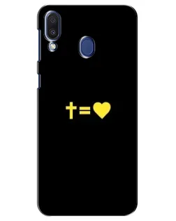 Чехол для Samsung Galaxy M20 (M205) с картинкой «Сердце и Крест»