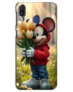 Чехол для Samsung Galaxy M20 (M205) с картинкой «Микки с тюльпанами»