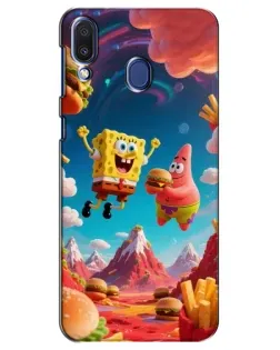 Чехол для Samsung Galaxy M20 (M205) с картинкой «Космический фастфуд»