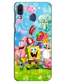 Чохол для Samsung Galaxy M20 (M205) з картинкою «Губка Боб та друзі»