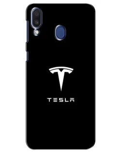 Чехол для Samsung Galaxy M20 (M205) с картинкой «Tesla White Logo»