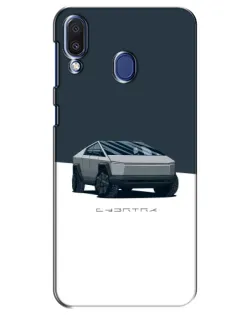 Чехол для Samsung Galaxy M20 (M205) с картинкой «Серебристый Cybertruck Tesla»