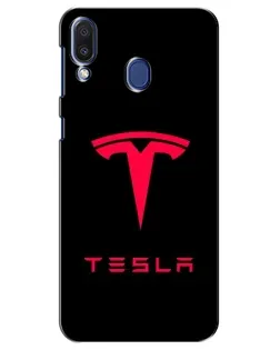 Чехол для Samsung Galaxy M20 (M205) с картинкой «Tesla Red Logo»