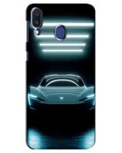 Чехол для Samsung Galaxy M20 (M205) с картинкой «Tesla в неоне»