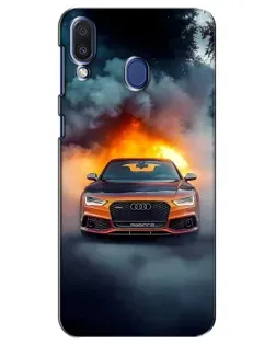 Чехол для Samsung Galaxy M20 (M205) с картинкой «Audi в огненном дыму»