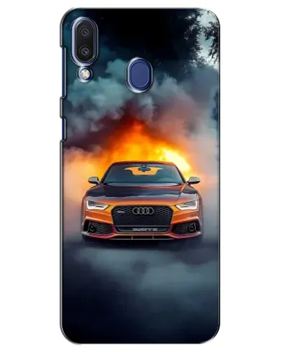 Чехол для Samsung Galaxy M20 (M205) с картинкой «Audi в огненном дыму»