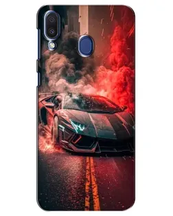 Чохол для Samsung Galaxy M20 (M205) з картинкою «Lamborghini червоний дим»