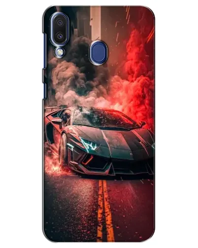 Чохол для Samsung Galaxy M20 (M205) з картинкою «Lamborghini червоний дим» Чохол для Samsung Galaxy M20 (M205) з картинкою «Lamborghini червоний дим»