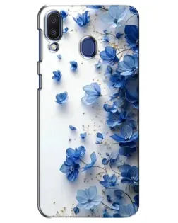 Чехол для Samsung Galaxy M20 (M205) с картинкой «Голубой цветочный каскад»