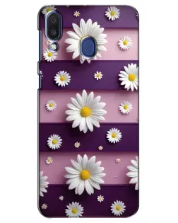 Чехол для Samsung Galaxy M20 (M205) с картинкой «Ромашки на фиолетовом»