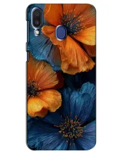 Чехол для Samsung Galaxy M20 (M205) с картинкой «Яркая сине-оранжевая флора»