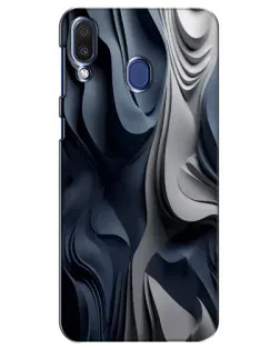 Чехол для Samsung Galaxy M20 (M205) с картинкой «Объемные синие складки»