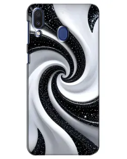 Чехол для Samsung Galaxy M20 (M205) с картинкой «Черно-белая спираль»