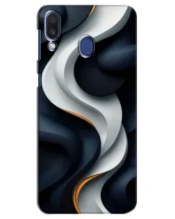 Чехол для Samsung Galaxy M20 (M205) с картинкой «Объемные черно-белые ленты»