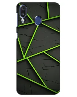 Чехол для Samsung Galaxy M20 (M205) с картинкой «Зеленые геометрические линии»