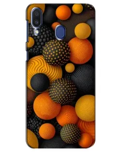 Чехол для Samsung Galaxy M20 (M205) с картинкой «Объемные оранжевые сферы»