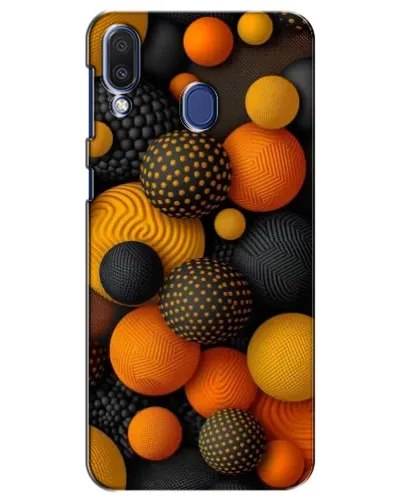 Чехол для Samsung Galaxy M20 (M205) с картинкой «Объемные оранжевые сферы»