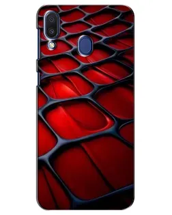 Чехол для Samsung Galaxy M20 (M205) с картинкой «Красная глянцевая сетка»