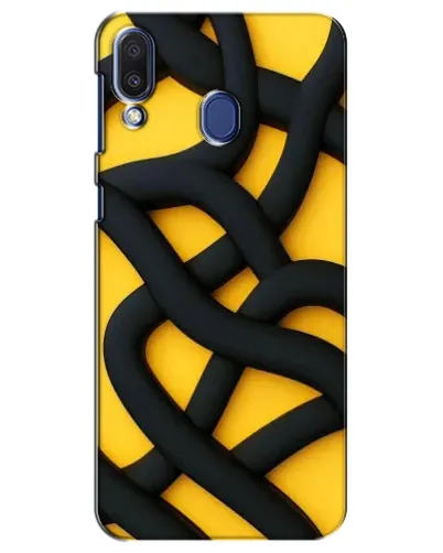 Чехол для Samsung Galaxy M20 (M205) с картинкой «Черное желтое переплетение»
