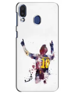 Чехол для Samsung Galaxy M20 (M205) с картинкой «Акварельный Месси Барселона»