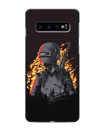 Чехол для Samsung Galaxy S10e с картинкой «PUBG — огненный силуэт»