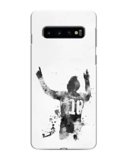 Чохол для Samsung Galaxy S10e з картинкою «Чорно-білий силует Мессі»