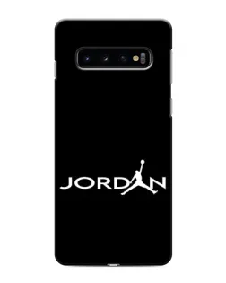 Чохол для Samsung Galaxy s10 Plus з картинкою «Jordan White Logo»