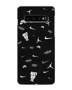Чохол для Samsung Galaxy s10 Plus з картинкою «Nike Black Pattern»