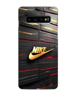 Чохол для Samsung Galaxy s10 Plus з картинкою «Золотий Nike на металі»