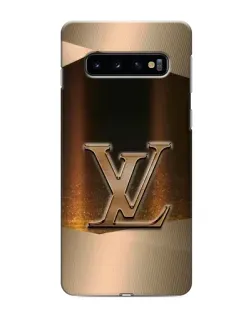 Чохол для Samsung Galaxy s10 Plus з картинкою «LV — золоте сяйво»