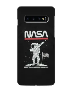 Чохол для Samsung Galaxy s10 Plus з картинкою «NASA — крокуємо по Місяцю»