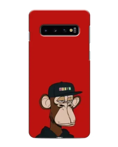 Чохол для Samsung Galaxy s10 Plus з картинкою «Bored Ape — червоний фон»