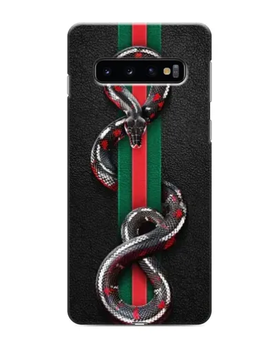Чехол для Samsung Galaxy s10 Plus с картинкой «Gucci — змея на полосе» Чехол для Samsung Galaxy s10 Plus с картинкой «Gucci — змея на полосе»