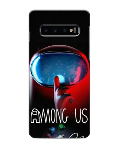 Чохол для Samsung Galaxy s10 Plus з картинкою «Червоний імпостер — макро»