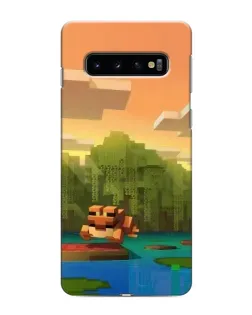 Чохол для Samsung Galaxy s10 Plus з картинкою «Майнкрафт захід сонця»