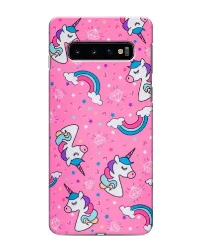 Чехол для Samsung Galaxy s10 Plus с картинкой «Unicorn паттерн розовый»