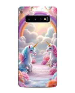 Чехол для Samsung Galaxy s10 Plus с картинкой «Радуга и единороги» Чехол для Samsung Galaxy s10 Plus с картинкой «Радуга и единороги»