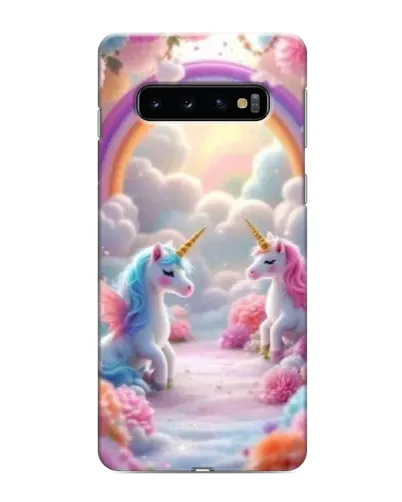 Чехол для Samsung Galaxy s10 Plus с картинкой «Радуга и единороги»