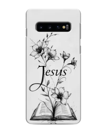 Чехол для Samsung Galaxy s10 Plus с картинкой «Цветы и Библия»