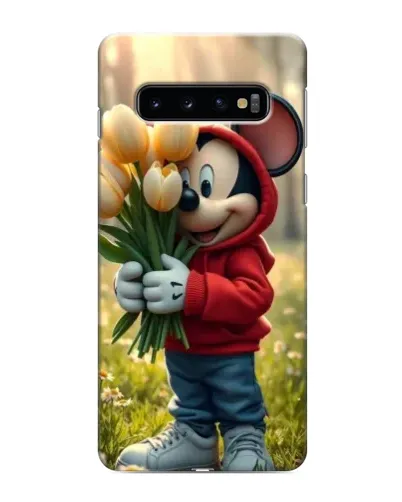 Чохол для Samsung Galaxy s10 Plus з картинкою «Міккі з тюльпанами»