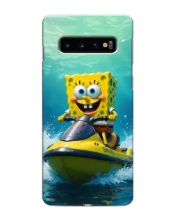 Чохол для Samsung Galaxy s10 Plus з картинкою «Спанч Боб на гідроциклі»