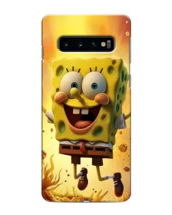 Чохол для Samsung Galaxy s10 Plus з картинкою «Губка Боб стрибає»