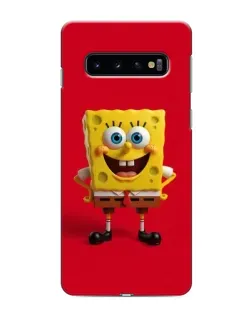 Чохол для Samsung Galaxy s10 Plus з картинкою «Спанч Боб на червоному»