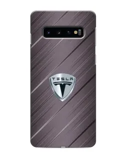 Чехол для Samsung Galaxy s10 Plus с картинкой «Металлическая текстура Tesla»