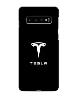 Чехол для Samsung Galaxy s10 Plus с картинкой «Tesla White Logo»