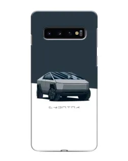 Чехол для Samsung Galaxy s10 Plus с картинкой «Серебристый Cybertruck Tesla»