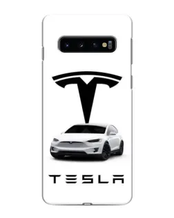 Чехол для Samsung Galaxy s10 Plus с картинкой «Tesla White Style»